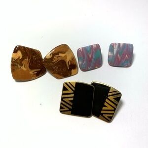 Lot of 3 Vintage earrings laurel burch/ unbranded